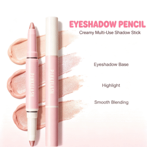 PINKFLASH Duo Eyeshadow Pencil, Multi‑use Eyeshadow & Highlighter Stick, Creamy Texture, Easy to Blend, Waterproof Sweat‑proof, No Fallout, Beginner‑Friendly Multi‑purpose stick for quick soft eye makeup