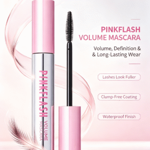 PINKFLASH VOLUME MASCARA, Volumizing and Lash-Lifting Formula, Waterproof, Sweat-Proof, Long-Lasting, Clump-Free Application for Tropical Weather