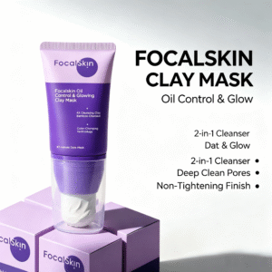 FOCALSKIN Color Changing Clay Mask 60g-2-in-1 Facial Cleanser and Clay Mask,Deep Cleansing, Blackhead Removal, Oil Control without Tightness, Suitable for Sensitive Skin
