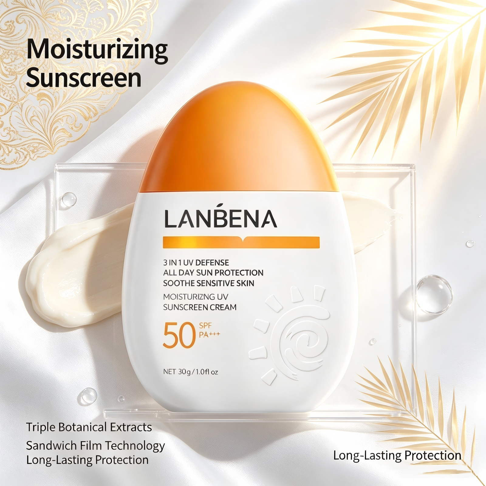 3-in-1 DEFENSE moisturizing UV sunscreen cream