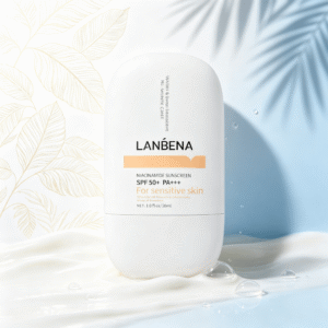 LANBENA Niacinamide Whitening Sunscreen, SPF 50+ PA+++, Broad Spectrum, Lightweight & Non-Greasy, Water & Sweat Resistant, No White Cast, For Sensitive Skin, 30ml