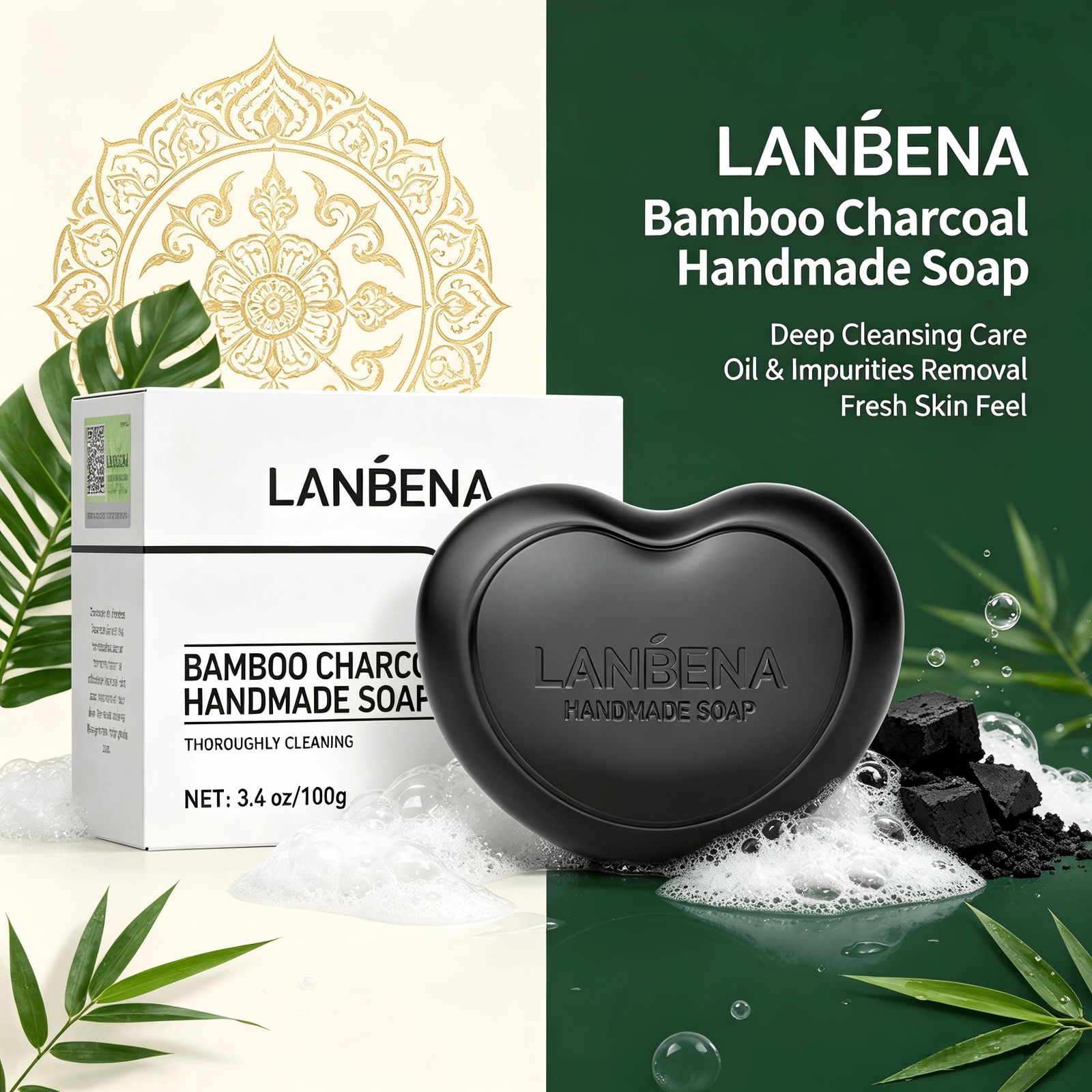 bamboo charcoal handmade essential oil soap