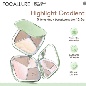 FOCALLURE 4-Color Highlighter Contour Palette FA-F86 BR01, Contour · Bronzer · Blush · Highlight, Easy to Blend, Warm Deep Skin Friendly